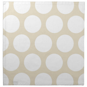 Large Polka Dots Pattern: Beige Cloth Napkin
