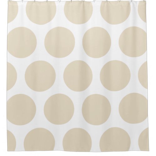Large Polka Dots Pattern Beige Shower Curtain