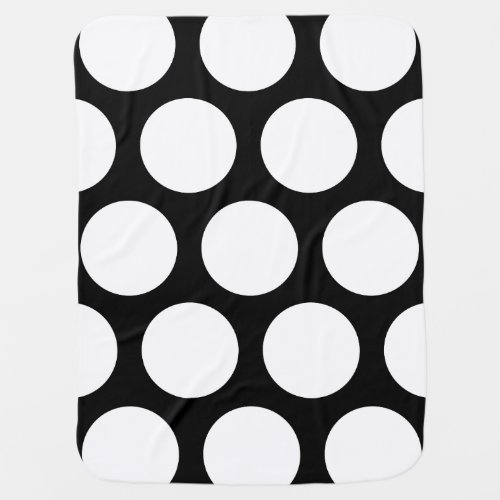 Large Polka Dots Pattern Black  White Baby Blanket