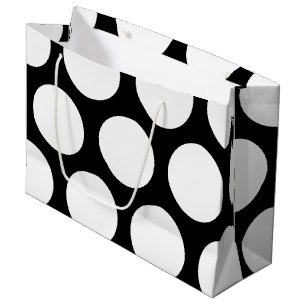 Large Polka Dots Pattern: Black & White Gift Bag