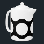 Large Polka Dots Pattern: Black & White Teapot<br><div class="desc">Large Polka Dots Pattern: Black & White</div>