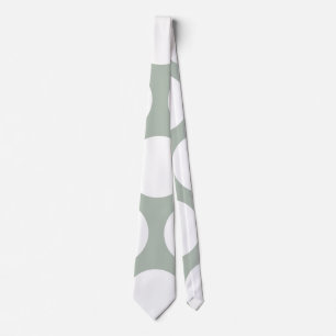 Large Polka Dots Pattern: Neutral Green Neck Tie