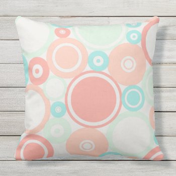 Large Polka Dots Peach Theme Outdoor Pillow by stopnbuy at Zazzle