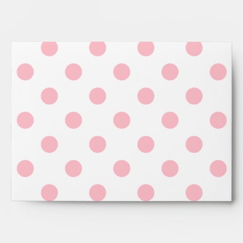Large Polka Dots _ Pink on White Envelope