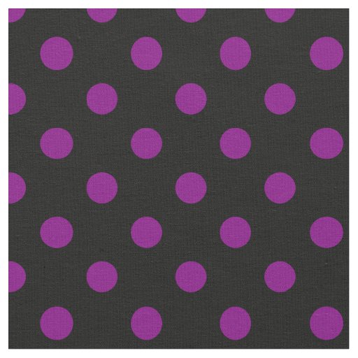 Large Polka Dots - Purple on Black Fabric
