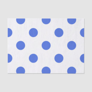 Large Polka Dots - Royal Blue on White Tissue Paper