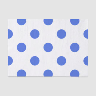 Large Polka Dots - Royal Blue on White Tissue Paper