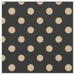 Large Polka Dots - Tan on Black Fabric