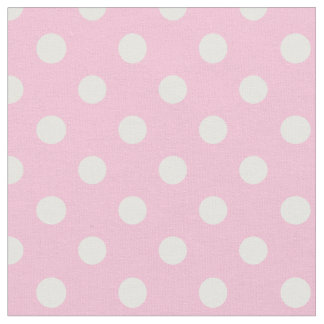 Large Polka Dots - White on Cotton Candy Fabric