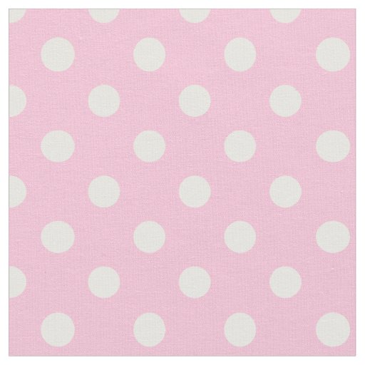Large Polka Dots - White on Cotton Candy Fabric