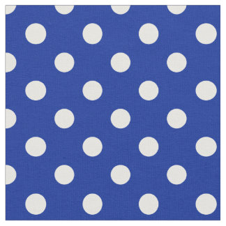 Large Polka Dots - White on Imperial Blue Fabric