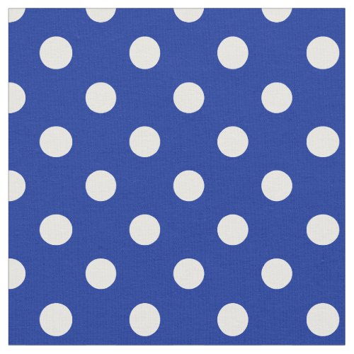 Large Polka Dots _ White on Imperial Blue Fabric