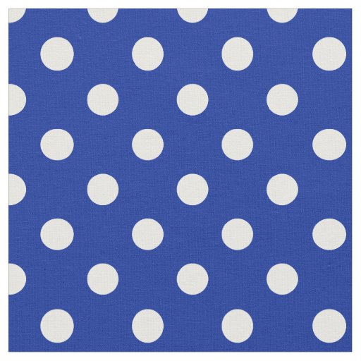 Large Polka Dots - White on Imperial Blue Fabric