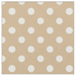 Large Polka Dots - White on Tan Fabric