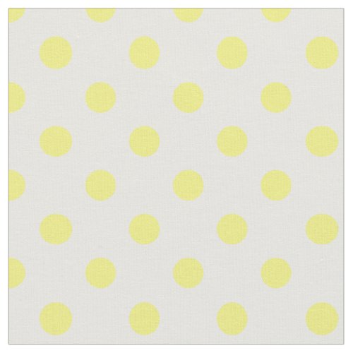 Large Polka Dots _ Yellow on White Fabric