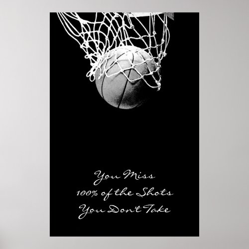 Large Pop Art Motivational Quote Basketball Poster