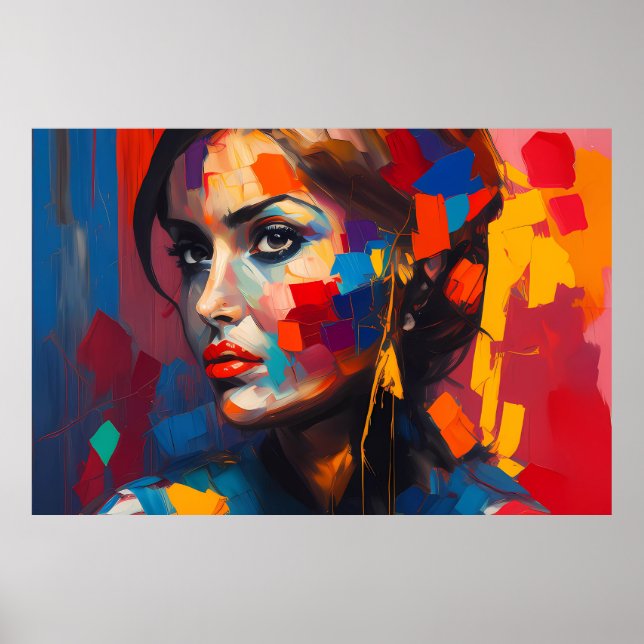 Large Poster - Abstract Rainbow Woman  (Front)