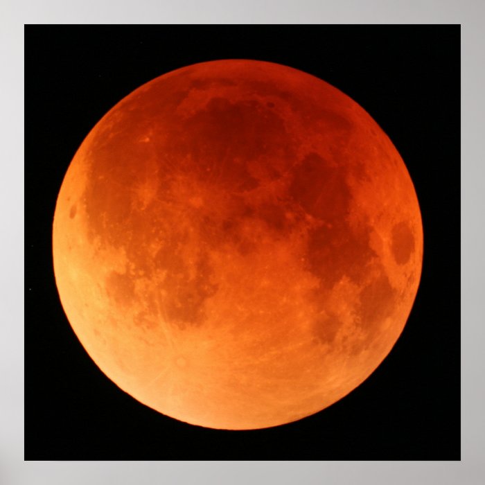 Large poster of the 2011 Lunar Eclipse red moon