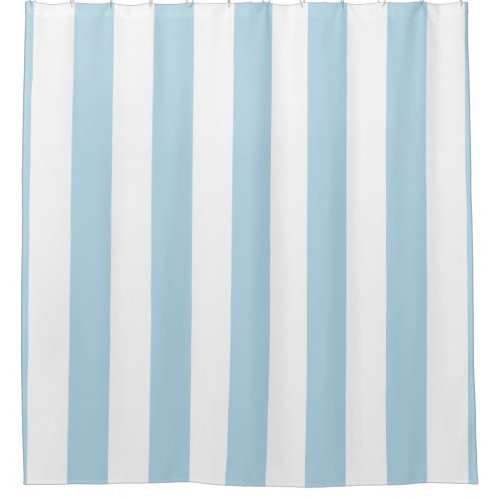 Large Powder Blue White Vertical Stripes 2 Shower Curtain