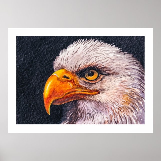 Large Powerful Bald Eagle Poster (Front)