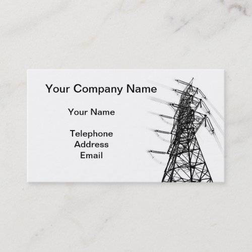 Large Powermast as Part of Electric Grid Business Card Templates