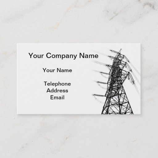 Customizable Large Powermast as Part of Electric Grid Business Card Templates