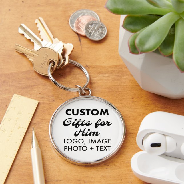 Large Premium Round Keychain Custom Gifts for Him (Desk)