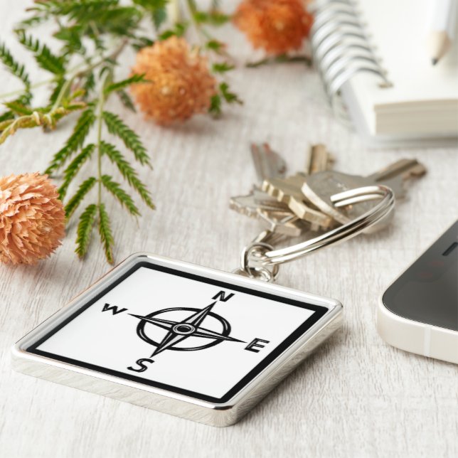 Large Premium Square Keychain/Compass Keychain (Side)