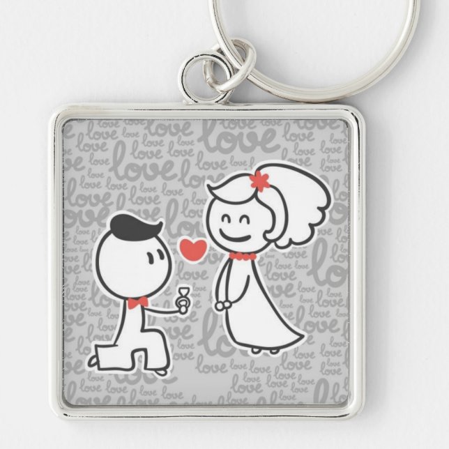 Large Premium Square Keychain/Couple Keychain (Front)