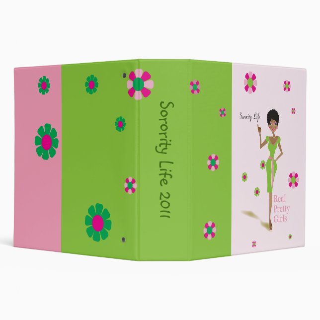 Large Pretty Girls Pink and Green Binder (Background)