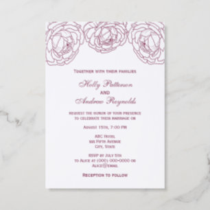 Large Pretty Ranunculus Wedding Couple Letterpress Photo Cards