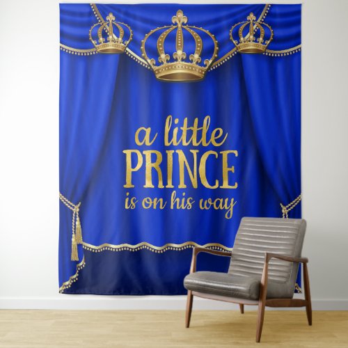 Large Prince Baby Shower Backdrop