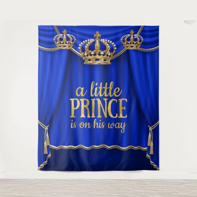Large Prince Crown Baby Shower Backdrop (Front)