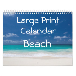 Large Print Beach Photo Calendar