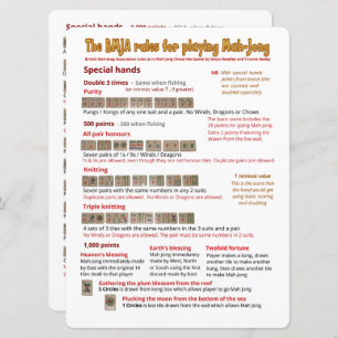 Large Print BMJA rules card – Special hands