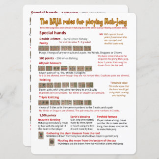 Large Print BMJA rules card – Special hands