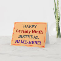 Large Print, Bold, 79th Birthday Greeting Card