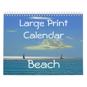 Large Print Calendar - Beach