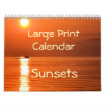 Large Print Calendar - Sunsets