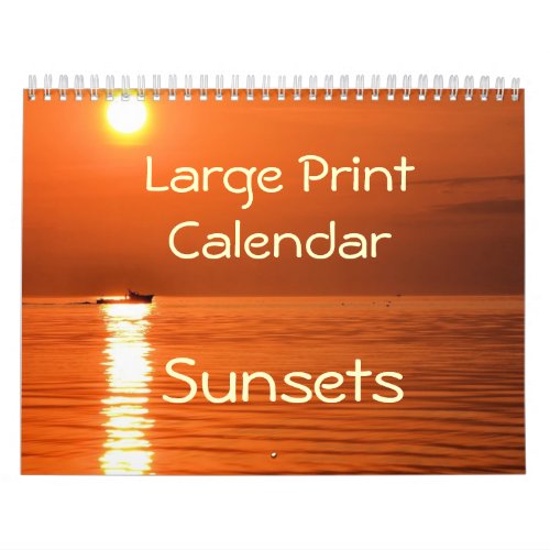 Large Print Calendar _ Sunsets