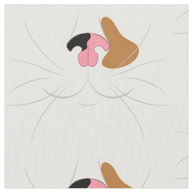Large Print Calico Cat Novelty Fabric (Close Up)