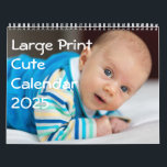 Large Print Cute Calendar 2025<br><div class="desc">In large print calendars there are pictures of cute babies and families. But you can easily replace pictures with your photos and make your unique and special calendar with your kids, family members or anything you love the most. Calendar has changeable text on front page and holidays and events in...</div>