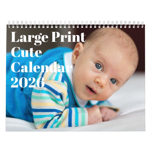Large Print Cute Calendar 2026 (Cover)