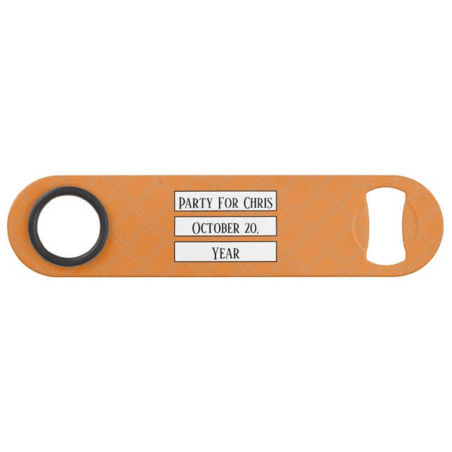 Large Print Diamond Serif Party Date Template Bar Key (Front (Horizontal))