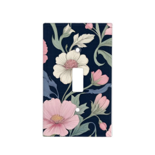 Large Print Floral Japanese Botanical Flowers Light Switch Cover