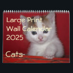 Large Print Wall Calendar 2025 - Cats<br><div class="desc">In Large Print Wall Calendar 2025 there are a lot of cute cats and kittens. Calendar has changeable text on front page and holidays and events in U.S. and Canada are added too.</div>