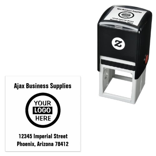 Large Professional Logo and Address Business  Self_inking Stamp