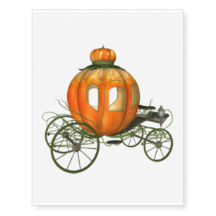 Large Pumpkin Carriage Temporary Tattoos