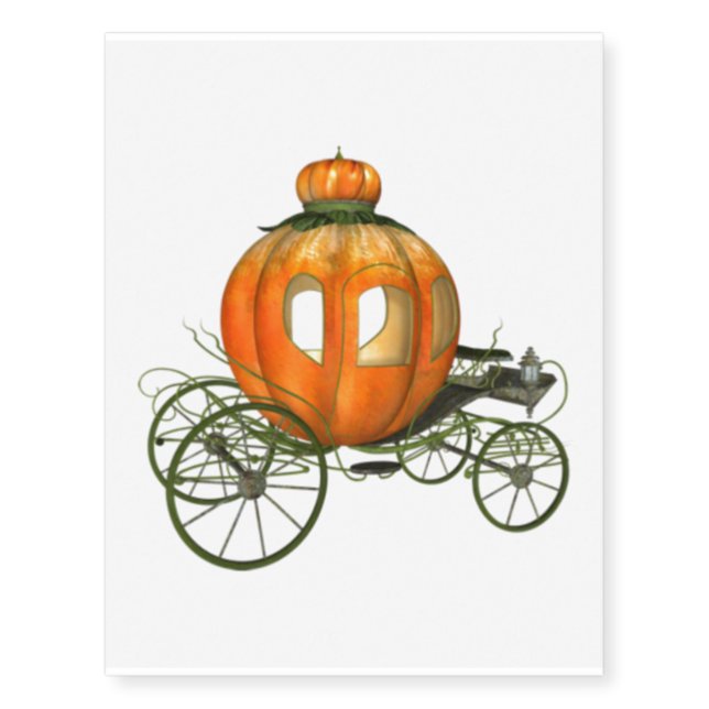 Large Pumpkin Carriage Temporary Tattoos (Front)