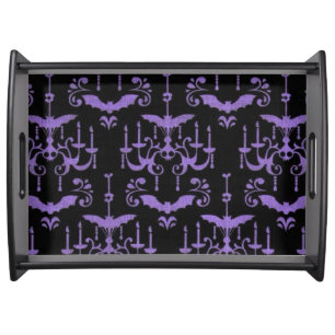Large Purple Bat Chandelier Serving Tray
